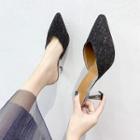 Pointed Toe High Heel Mules