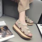 Velcro Cutout Platform Sandals