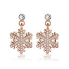 925 Sterling Silver Snowflake Earrings With White Austrian Element Crystal