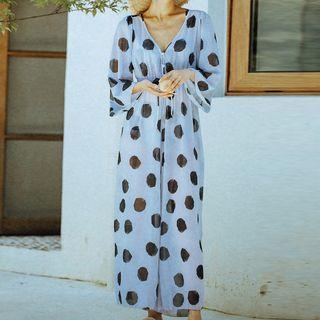 Set: Dotted Cover-up + Bikini Top + Bottom