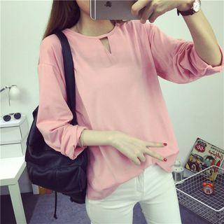 Cut Out Front Long Sleeve T-shirt