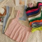Square-neck Slim-fit Crop Tank Top In 13 Colors