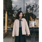 Open-front Fleece Cropped Coat