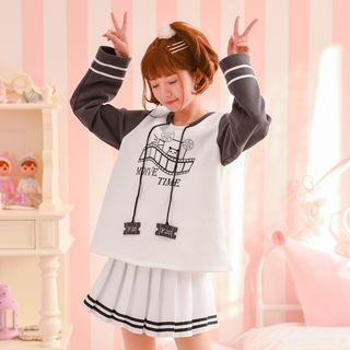 Two-tone Print Sweatshirt