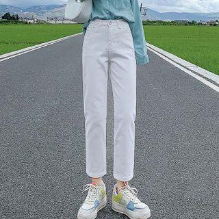 Slim Straight Cropped Jeans
