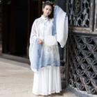 Set:: Long-sleeve Hanfu Top + Camisole + Maxi Skirt