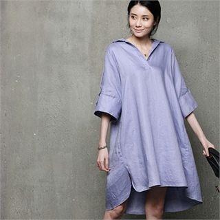 Boxy-fit Linen Shirtdress