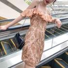 Embroidered Cold Shoulder Minidress
