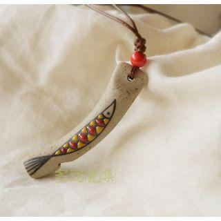 Ceramic Fish Whistle Pendant Necklace