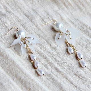 Faux Pearl Petal Faux Pearl Dangle Earring