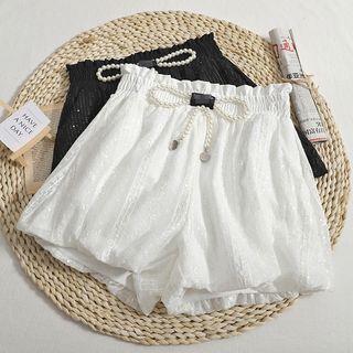 High Waist Puff Wide Leg Shorts