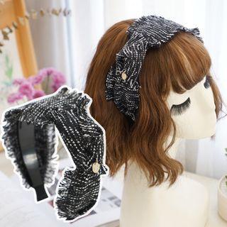 Ruffle Fabric Headband 01# - Black - One Size
