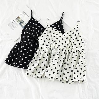 Spaghetti Strap Polka Dot Chiffon Top