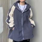 Long-sleeve Two-tone Fleece Jacket