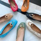 Metal-embellishment Driving Flats
