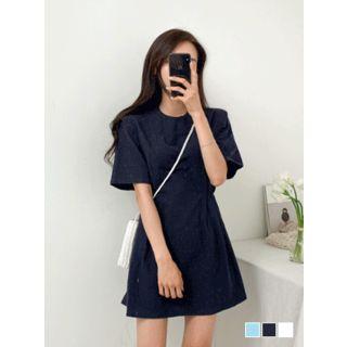 Sharp-shoulder Band-side Minidress