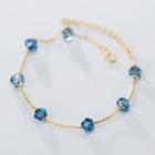 925 Sterling Silver Faux Crystal Bracelet S925 Silver - Bracelet - One Size