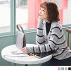 Button Striped Cardigan