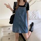 Big-pocket Denim Jumper Dress