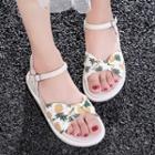 Pineapple Print Knotted Ankle Strap Sandals