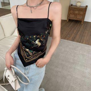 Print Camisole Top Black - One Size