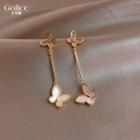 Butterfly Dangle Earring 1 Pair - Gold - One Size