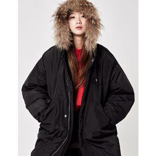 Faux-fur Lace-up Padded Jacket