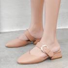 Plain Block Heel Mary Jane Mules