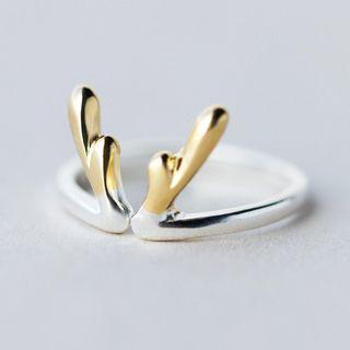 925 Sterling Silver Antler Open Ring