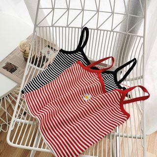 Daisy Print Striped Camisole Top