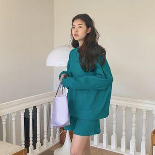 Ribbed Cotton Setup Sweatshirt