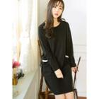 Contrasted Pocket-trim Dress