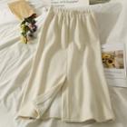 Slit-back Chenille Midi Skirt