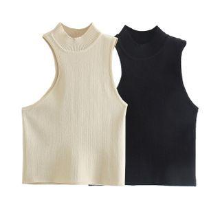 Mock-neck Asymmetrical Tank Top