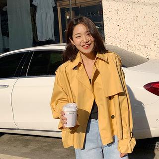 Pastel Color Cotton Trench Jacket