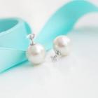 Faux-pearl Rhinestone Stud Earrings