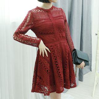 Sheer Lace Mini Dress