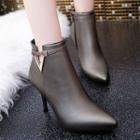 Pointed Heel Ankle Boots