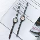 Set: Alloy Bracelet Watch + Bead Bracelet