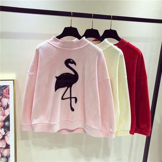 Print Fleece-lined Long-sleeve Pullover