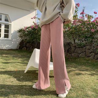 High-waist Split Corduroy Pants