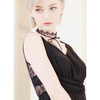 Laced Faux-suede Choker