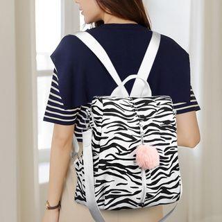 Zebra Print Backpack Zebra - Black & White - One Size