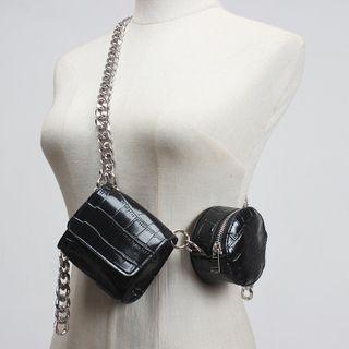 Chain Strap Belt With Waist Bag