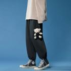 Drawstring Bear Plush Sweatpants