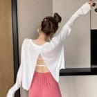 Loose-fit Open-back Light Knit Top