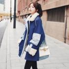 Furry Collar Color Block Parka