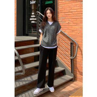 Drawcord Ribbed Sweatpants