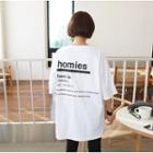 Tall Size Letter-printed Loose-fit T-shirt
