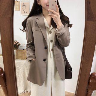 Buttoned Blazer 0804 - Blazer - Khaki - One Size